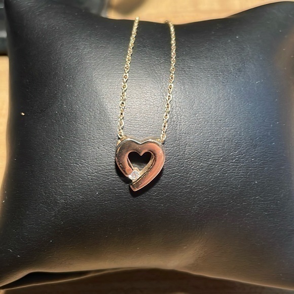 Hand Crafted Jewelry - 14k Gold Diamond Heart  #45g